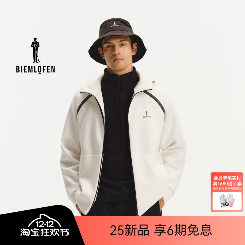 【超柔空气层】比音勒芬高尔夫2025秋新男士运动休闲针织茄克外套