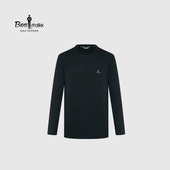 男休闲净色圆领长袖 比音勒芬高尔夫秋季 T恤 轻量抗皱