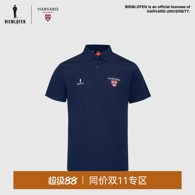 【哈佛联名】比音勒芬高尔夫2025夏新款男POLO衫运动防晒吸湿短袖