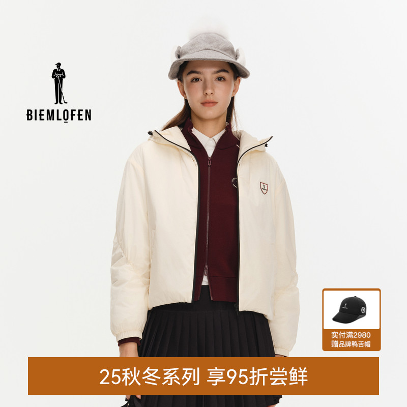 【PRIMALOFT】比音勒芬高尔夫2025秋新女时尚连帽面包服夹克外套