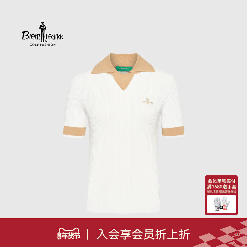 【弹力透气】比音勒芬高尔夫秋刺绣logo一字翻领短袖针织衫女,运动/瑜伽/健身/球迷用品,高尔夫上装,淘宝优惠券,粉丝福利购,淘宝优惠卷
