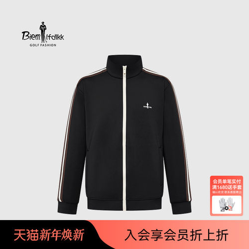 【超柔空气层】比音勒芬高尔夫秋男休闲运动弹力亲肤针织夹克外套