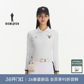运动休闲弹力长袖 比音勒芬高尔夫2026春新女装 Polo衫 哈佛联名