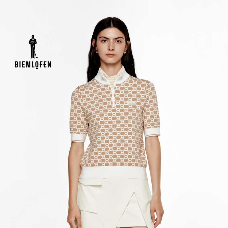 【柔软弹力面料】比音勒芬高尔夫秋女运动休闲短袖POLO衫