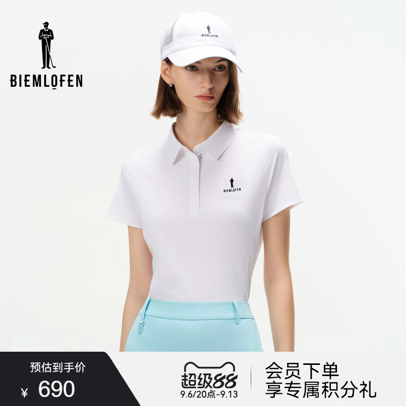 【高密功能面料】比音勒芬高尔夫夏女运动休闲弹力舒适短袖POLO衫