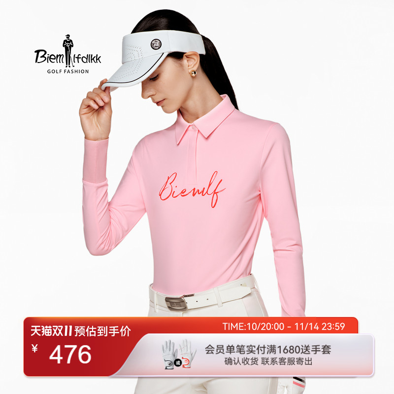 【韩国进口面料】比音勒芬高尔夫秋女休闲运动柔软亲肤长袖POLO衫