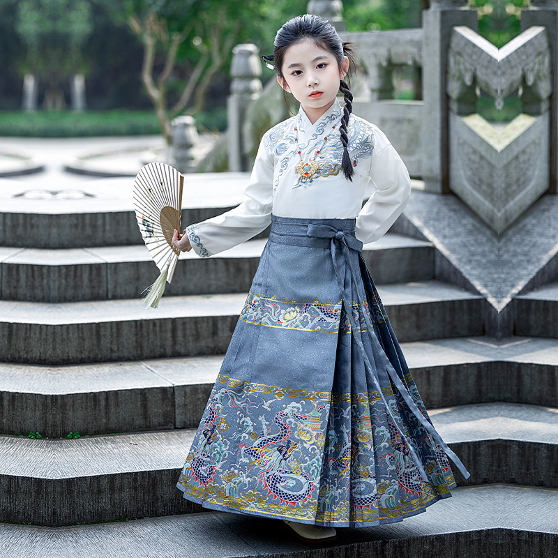 2024夏季新款男童原创高端马面裙古装小男孩汉服中式国风唐装