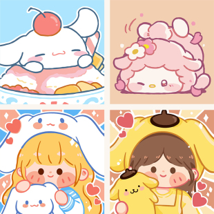 包邮 儿童diy数字油画填色卡通蛋仔派对三丽鸥 满2个 20cm