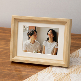 木质相框摆台高级感加洗照片做成6寸diy定制全家福相册空框高级感