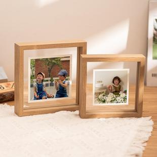 双面透明真玻璃相框摆台6寸8书法字画摆件拍立得展示架照片小画框