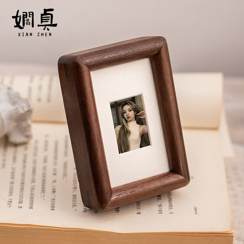 拍立得mini照片装裱榫卯圆角相框