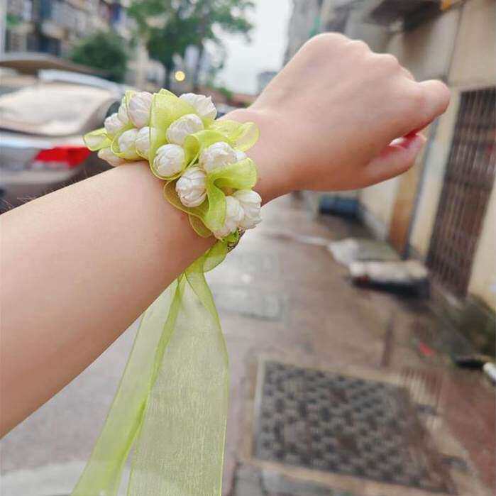 茉莉花手串胸花伴娘手串手腕花(冷藏发货)成品