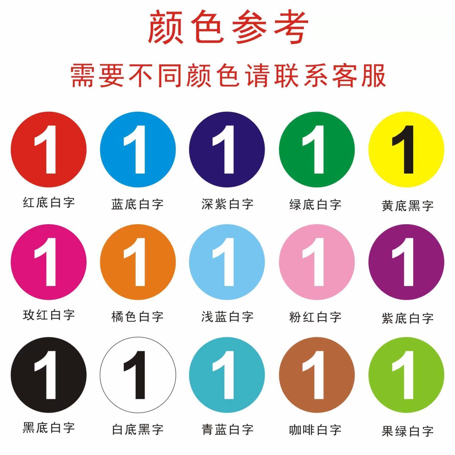 数字贴纸1到10标签定制防水透明数字贴圆形号码序号字母尺码