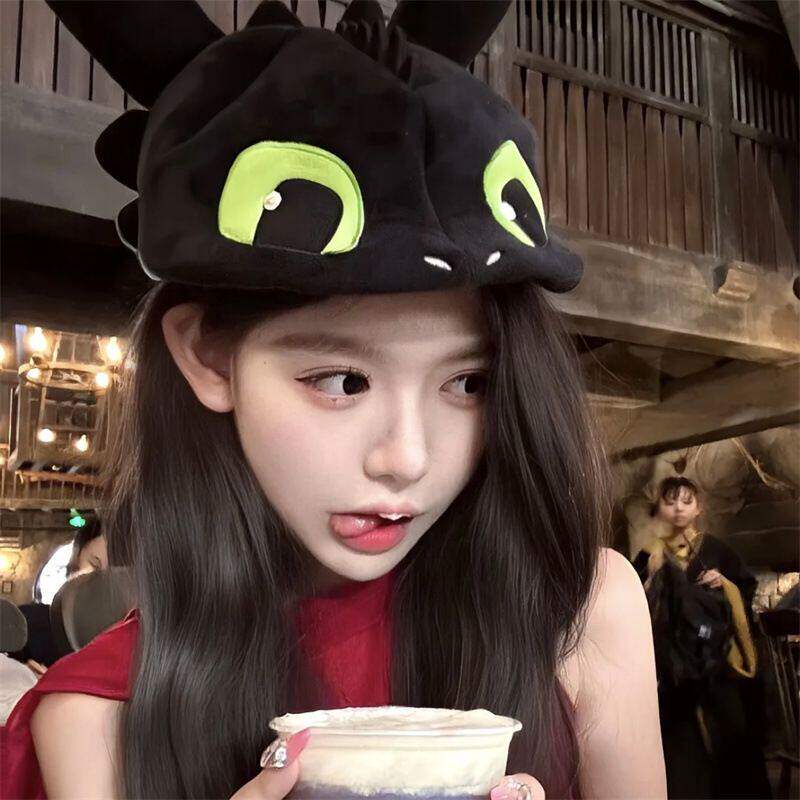 无牙仔帽网红拍照同款无牙仔帽子贝雷帽北京驯龙高手游乐园帽子装