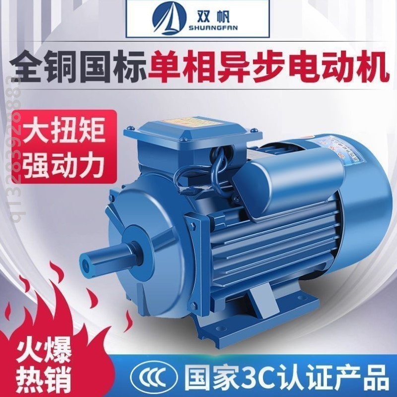 单相电机220V小型两相电机 220v 纯铜二相电全铜异步电动机大功率