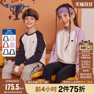 简约插肩袖 Champion冠军男女童装 经典 新款 刺绣LOGO卫衣外套 25秋季