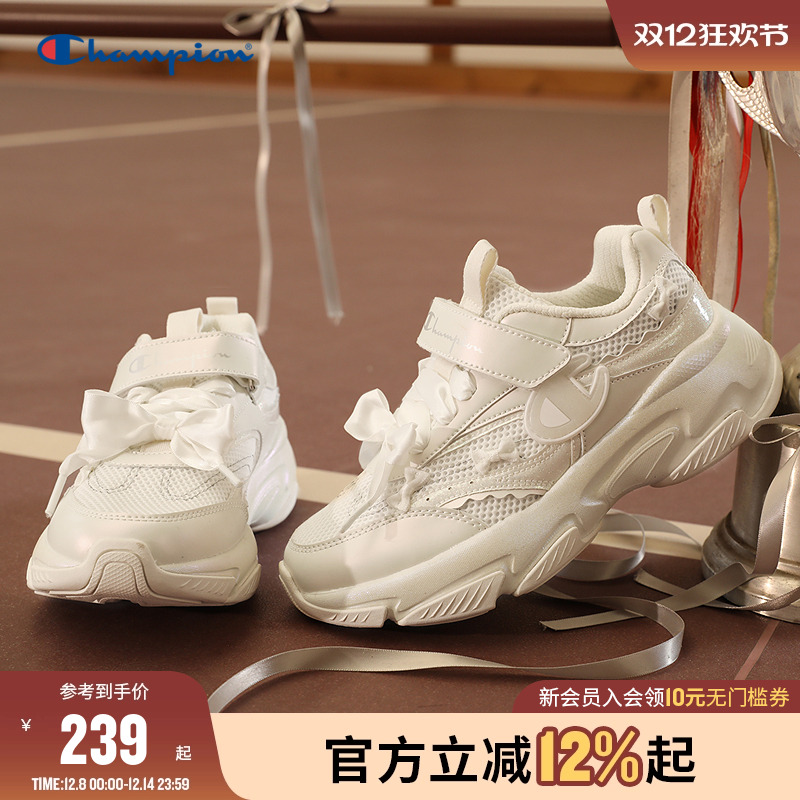 Champion冠军蝴蝶结魔术贴老爹鞋