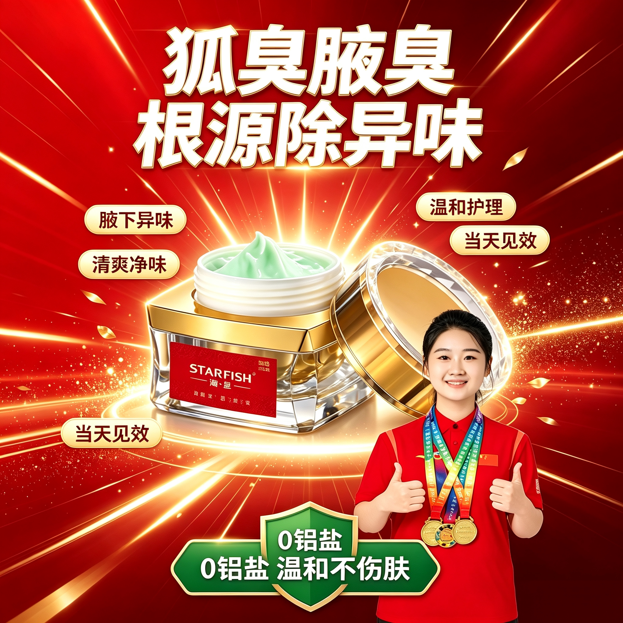 海星怡瓶净膏净味狐臭腋下除臭止汗去异味异味狐味男女净味出汗