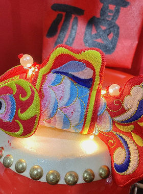 春节鱼灯diy材料刺绣锦鲤灯笼手工材料汉服手提花灯元宵梵椿