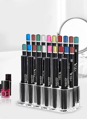 跨境透明26孔化妆刷收纳筒公铅笔圆珠笔文具收纳眉笔架子展示架