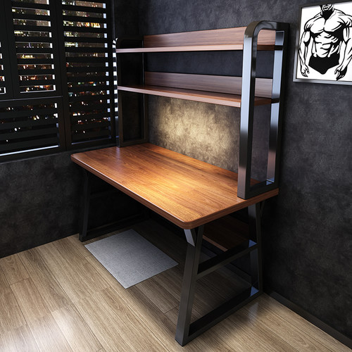 书桌书架一体桌卧室现代简约学生学习桌家用台式电脑桌简易办公桌