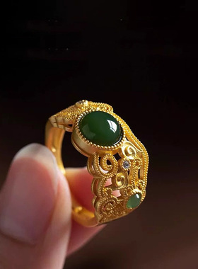 新款镂空云纹戒指复古中国风高级