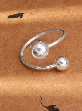 新款时尚简约日韩风双球小珠方圆