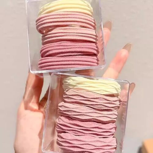 豆沙粉高弹力不伤发发绳扎头发