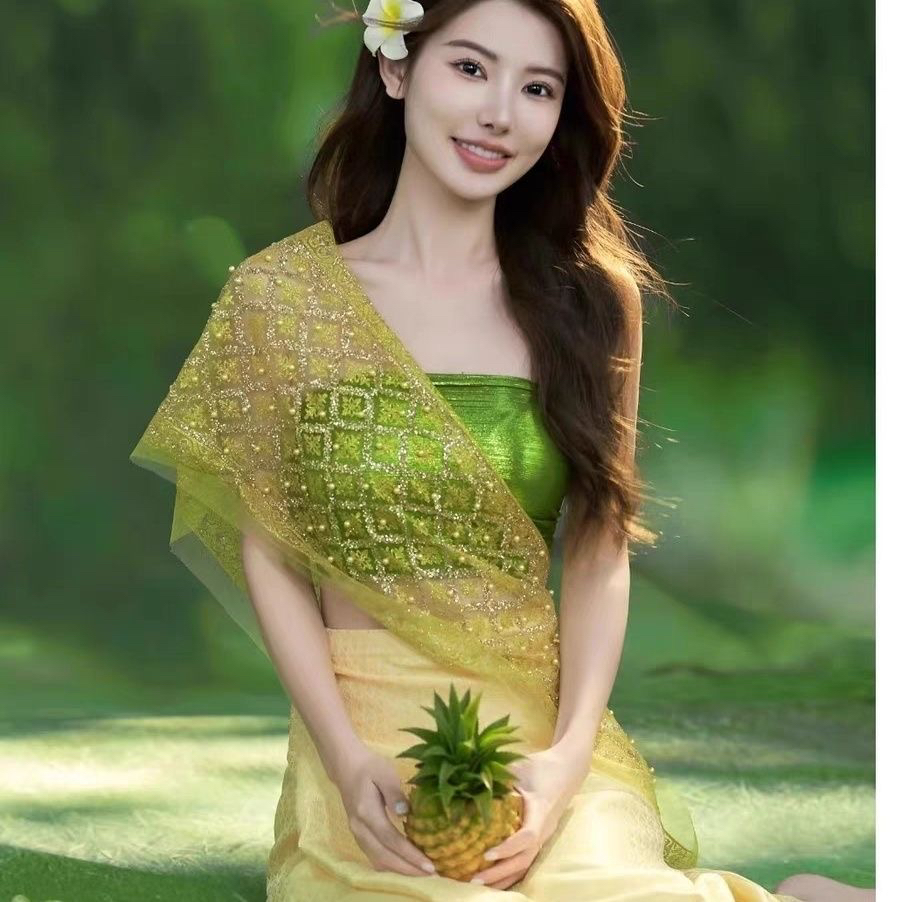 (披肩不掉亮片)鞠婧孙怡同款傣族网红民族写真爆款