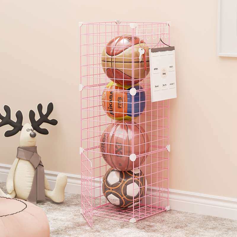 篮球收纳架家庭用免打孔简易幼儿园儿童皮球分类整理筐足球摆放架