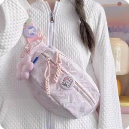 可爱轻便小众斜挎腰包日系ins清新简约百搭小包包女森系少女胸包