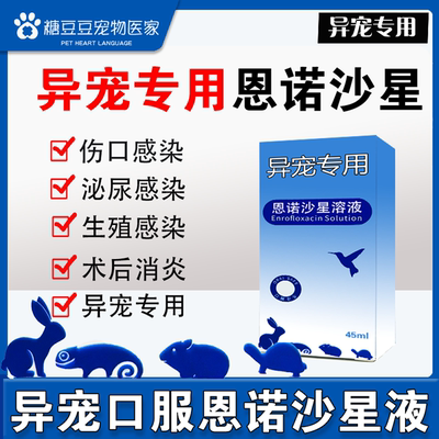 异宠专用口服恩诺沙星溶液鸽子乌龟仓鼠龙猫肠炎拉稀水产养殖用
