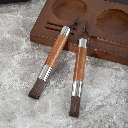 咖啡清洁刷磨豆机专用毛刷意式吧台咖啡粉清洁软毛刷红酸枝笔刷