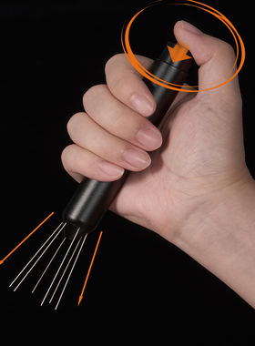 咖啡粉针自动伸缩搅粉针按压式布粉针打散咖啡粉结块手持松粉针