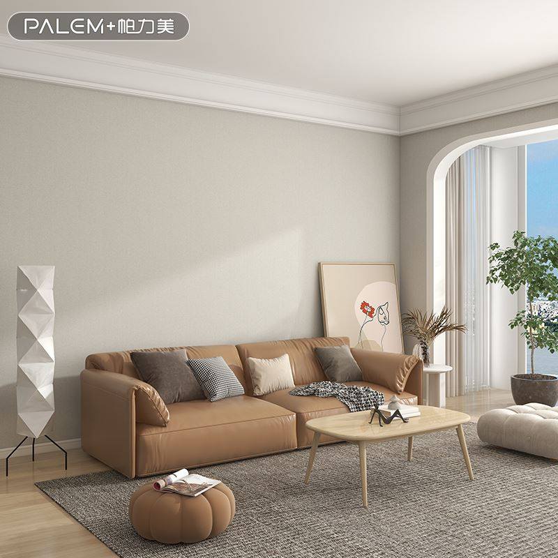 迷雾黄色家用墙布高级感客厅卧室壁纸壁布现代简约影视墙