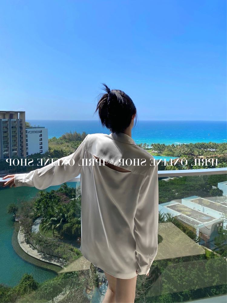 白色衬衫上衣女夏夏季法式设计感小众小个子宽松防晒外搭开衫外套