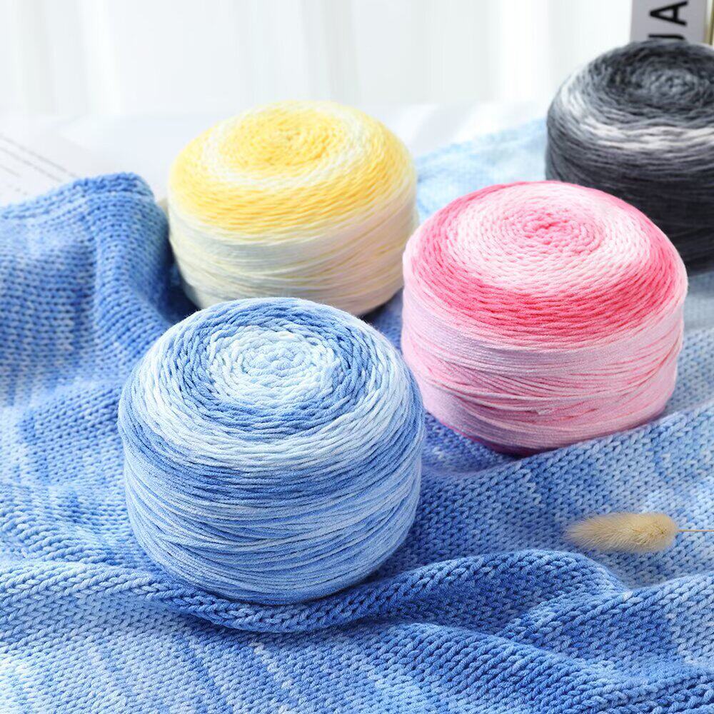 5股200克长段染渐变色毛线