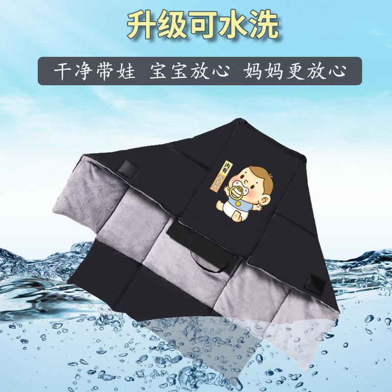 亲子款母86443电动车挡分被冬季加厚加绒双人子儿童小电风瓶车春