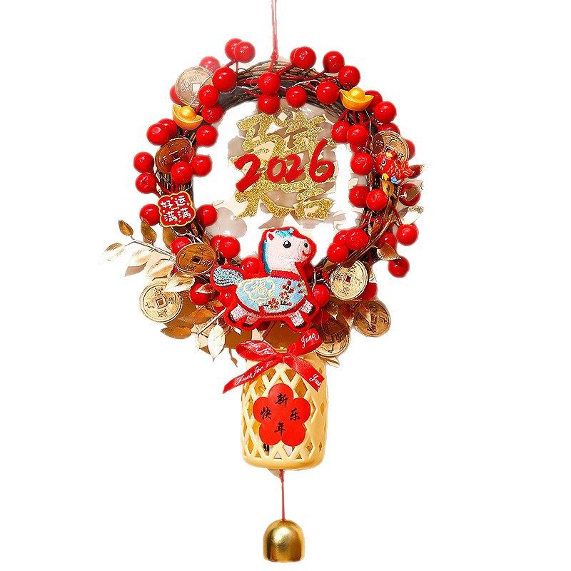 春节装饰挂件2026马年福字挂饰红果花环门挂新年氛围场景布置年货,节庆用品/礼品,文化创意文具,淘宝优惠券,粉丝福利购,淘宝优惠卷