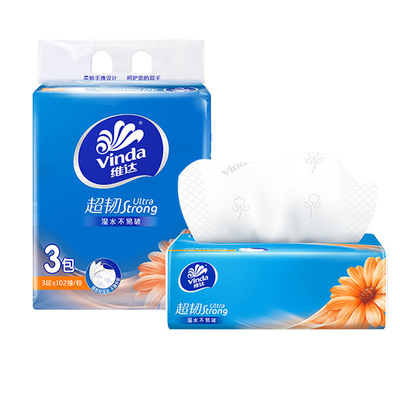 维达超韧抽纸102抽*3包/提