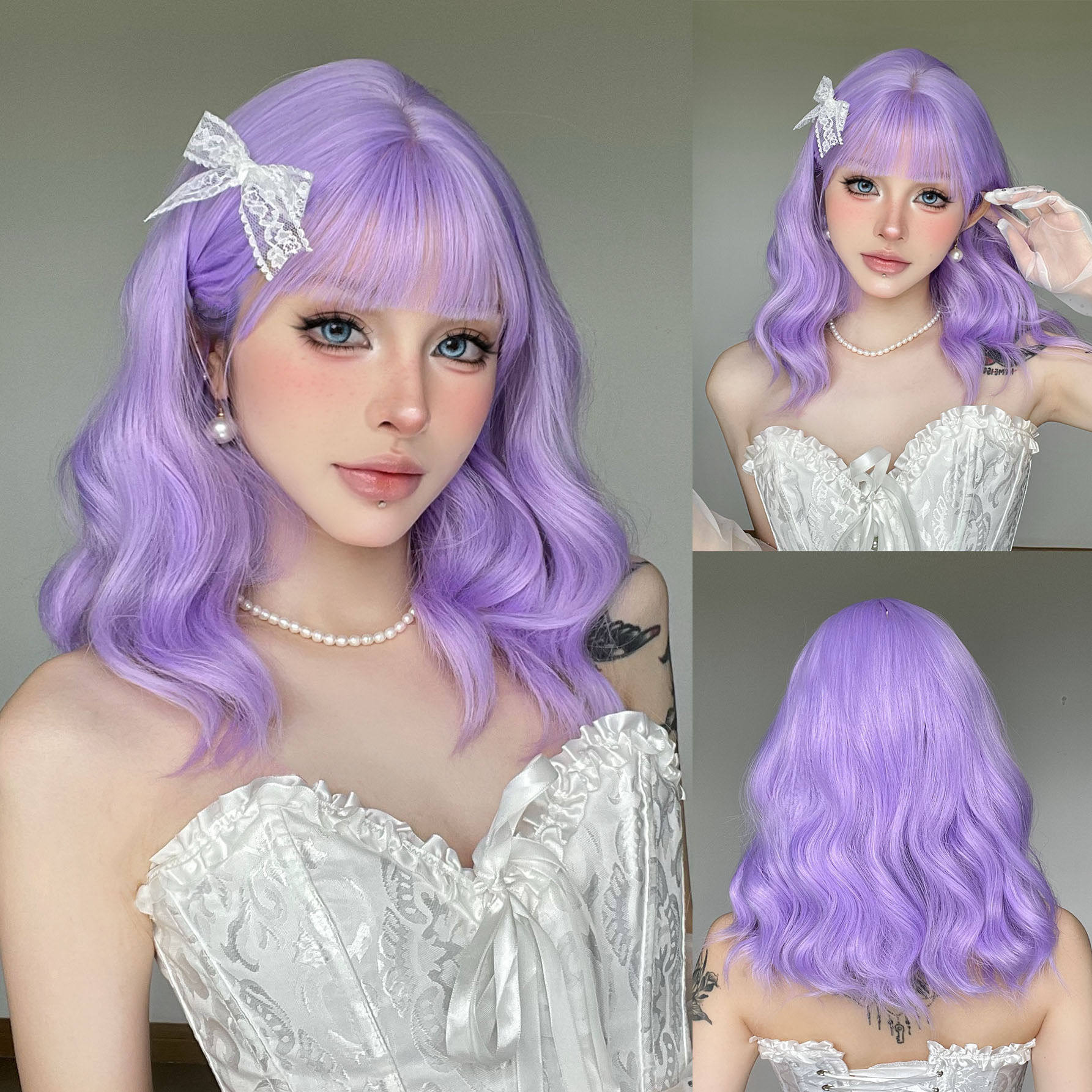 欧美跨境新款紫色短卷发假发全头套万圣节热销COS羊毛卷短发头套,美发护发/假发,日常整顶假发,淘宝优惠券,粉丝福利购,淘宝优惠卷