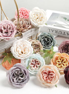 仿真花爆款绢布新奥斯汀牡丹DIY头饰花环搭配婚庆婚礼婚庆花墙装