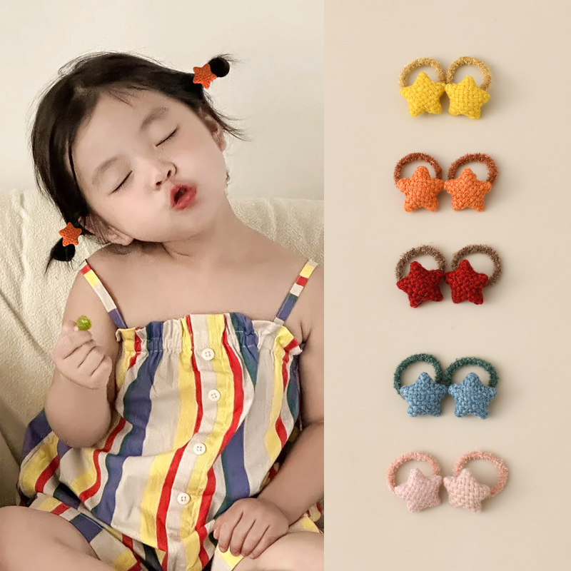 婴儿发夹糖果色爱心发绳宝宝不伤发皮筋婴儿发夹小月龄发饰