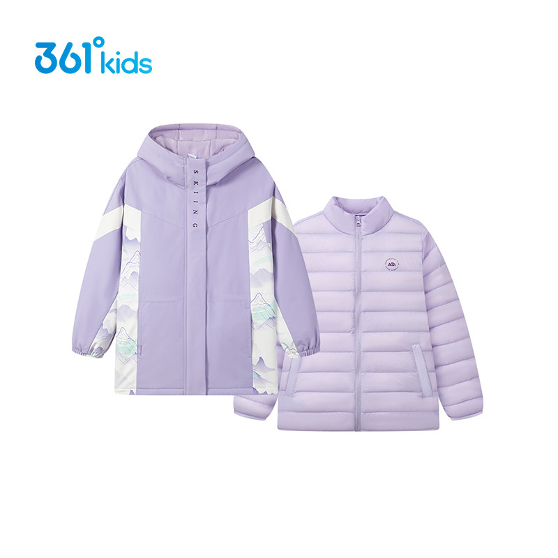 【商场同款】361童装女童连帽两件套2026年冬季新款大童防风上衣
