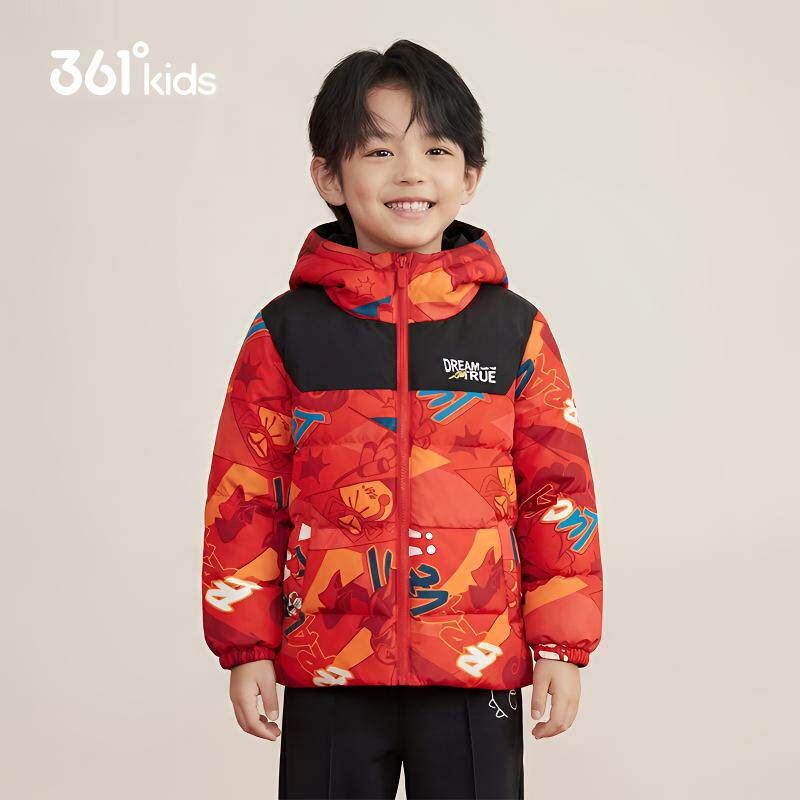 【商场同款】361童装男童羽绒服2026秋季新款小童连帽保暖外套
