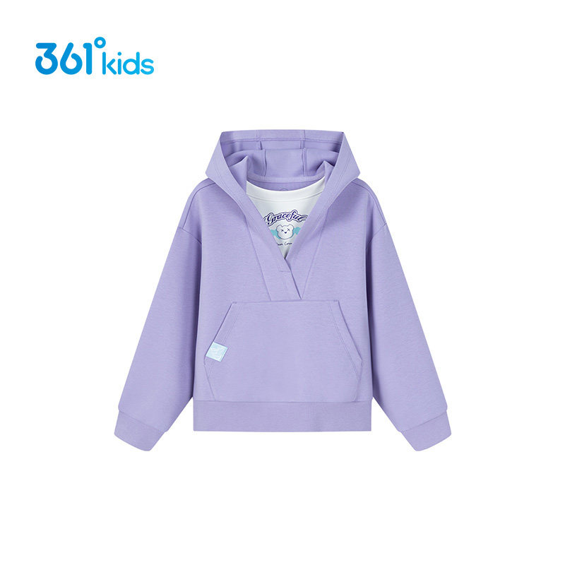 【商场同款】361童装女童连帽卫衣2026春季儿童新款中大童春装