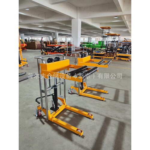 非标轻型卷料升降车滚筒滚轴工位卷胶辊升高叉车膜推车搬运车北京