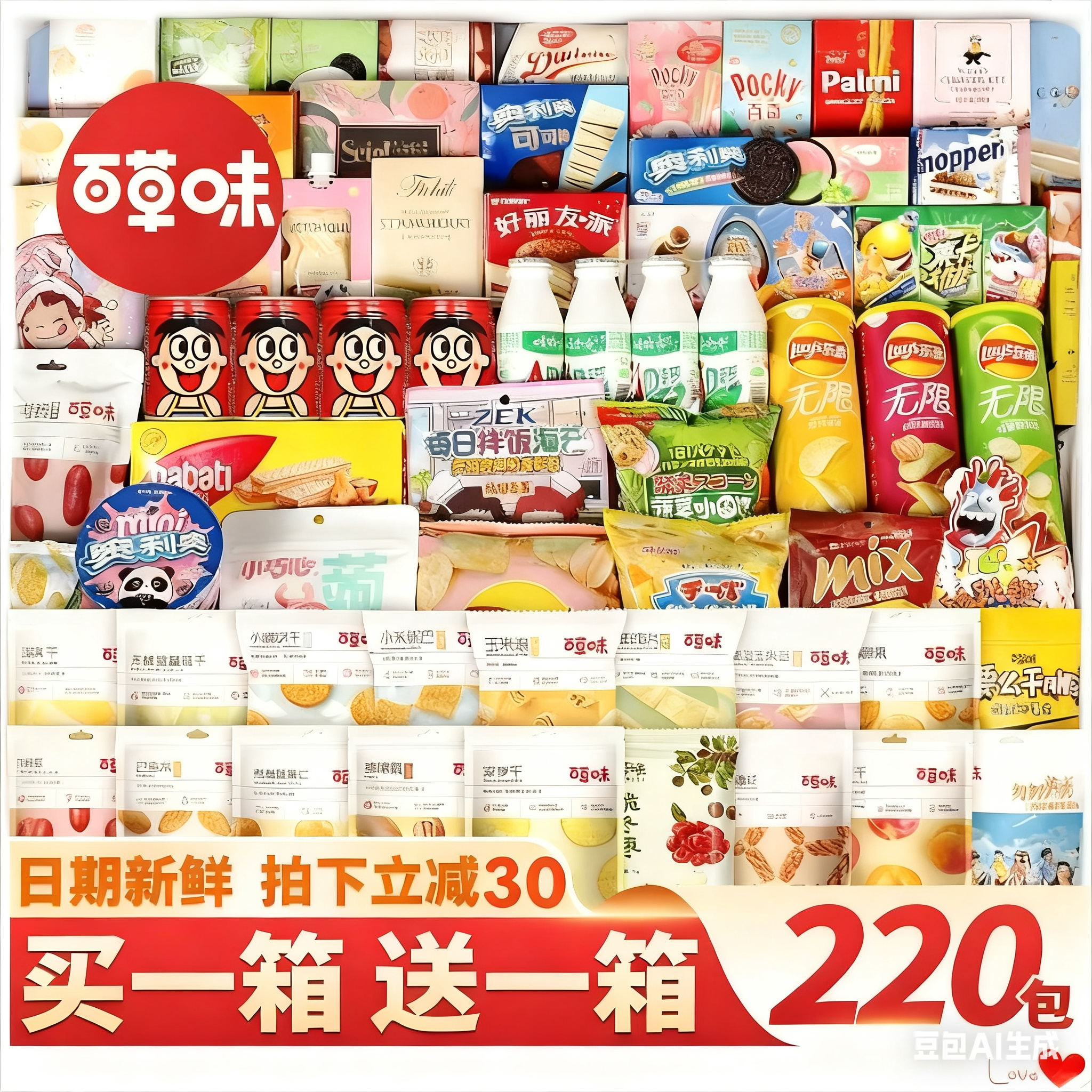 零食大礼包整箱超大组合送男友女友生日礼物休闲食品礼盒可预约