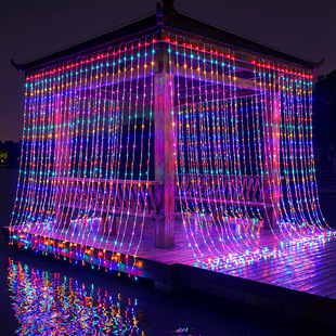 户外瀑布灯小彩灯串灯2026年新款过年装饰氛围灯带新年灯串流水灯