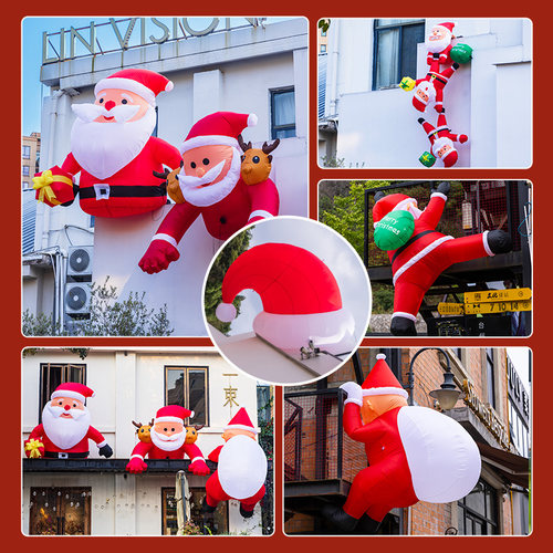 大型电动充气圣诞老人爬墙气模